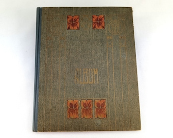 Art Nouveau Album completely filled with antique Postcards