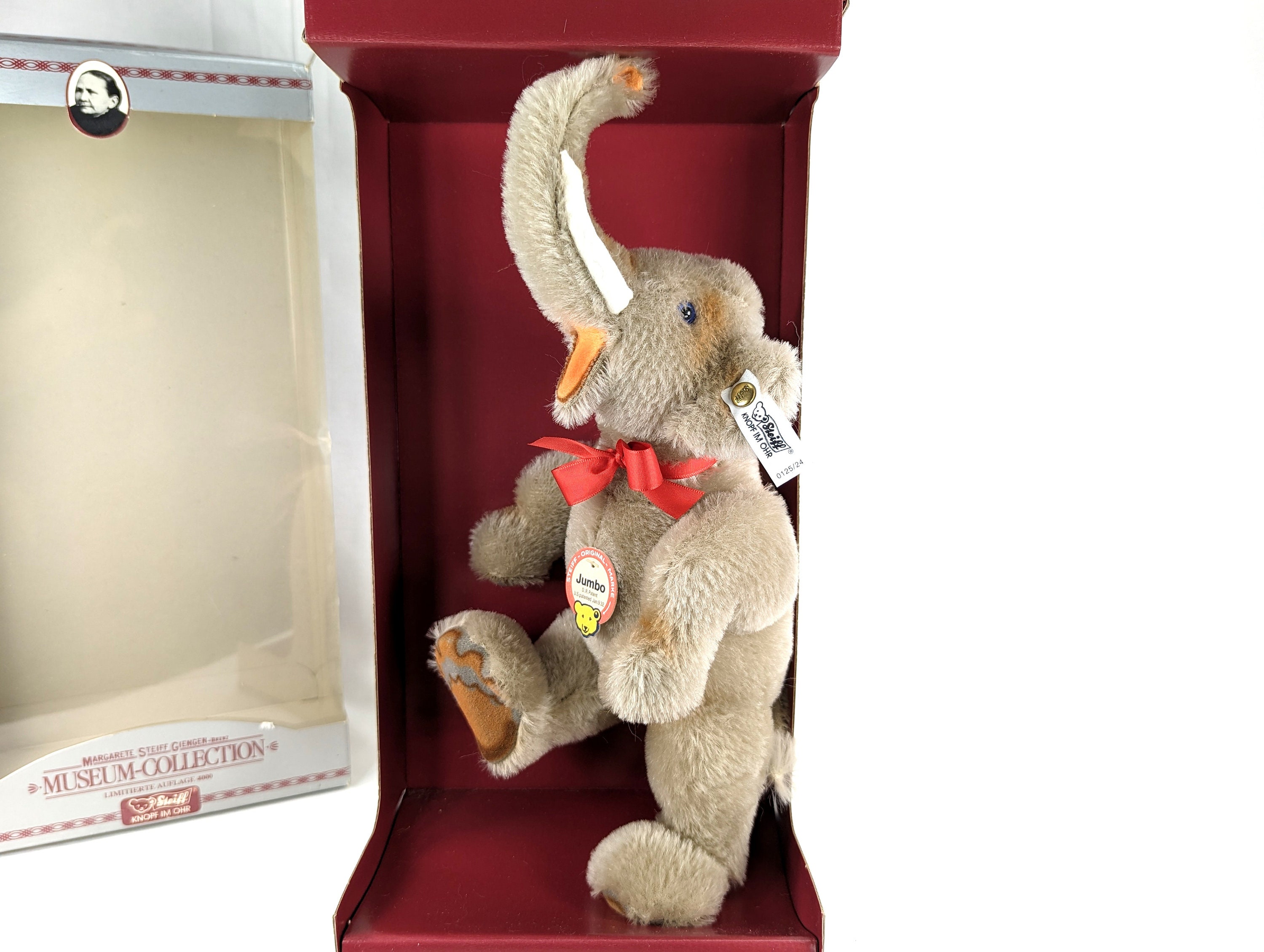 Steiff Elephant Jumbo With Mechanics Mib Vintage 1988 Produced