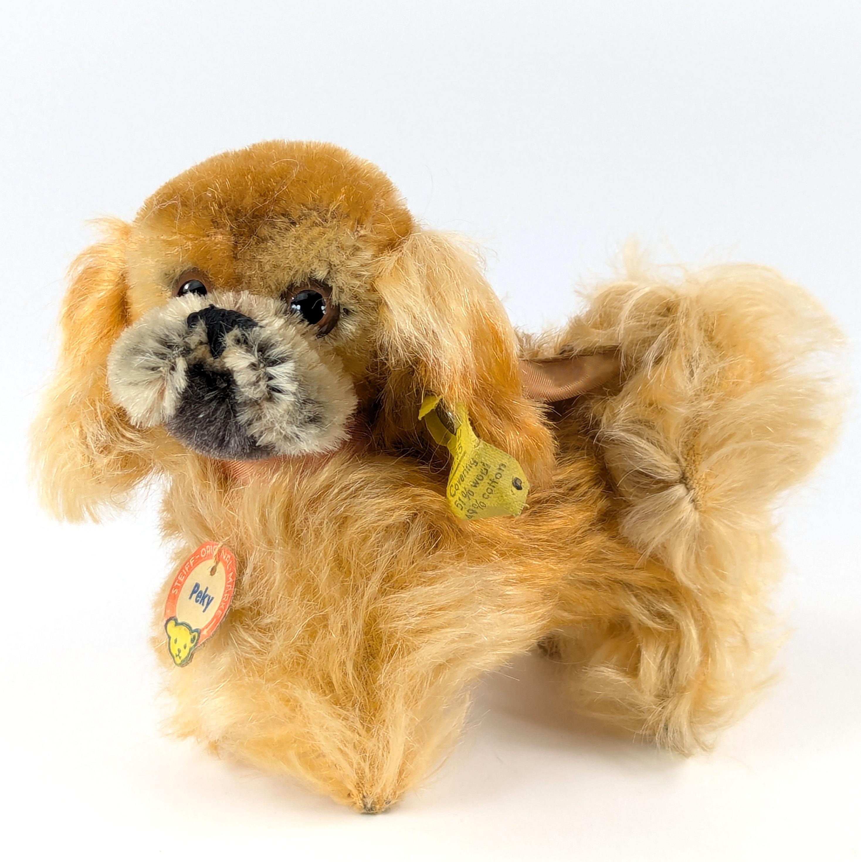 Steiff Dog Pekinese all IDs vintage 1965 to 1967 produced second smallest 4 inches edition