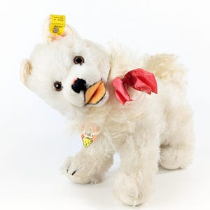 Steiff Cosy Blanko Spitz Hund Weiß 9 zoll alle IDs Vintage 1965 bis 1967 produziert