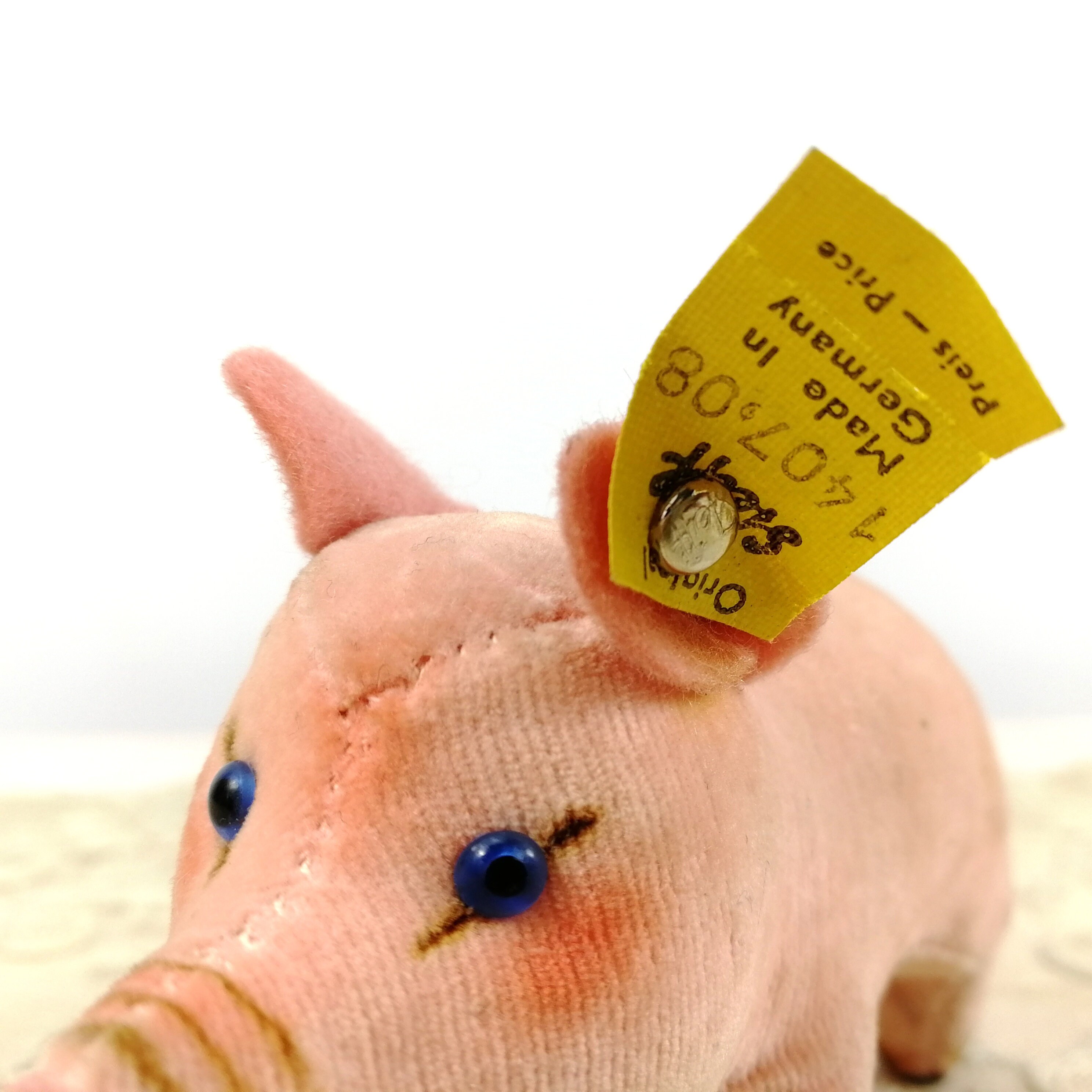 Steiff Pig Jolanthe Pink Velvet All Ids Blue Glass Eyes 3 Steiff Pig Jolanthe Pink Velvet All Ids Blue Glass Eyes 3