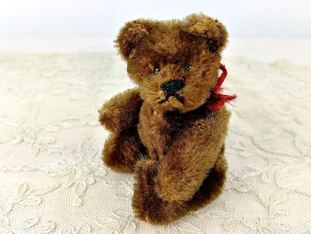 Brown Steiff Teddy Bear Smallest 4 Inches Vintage 1950s Produced