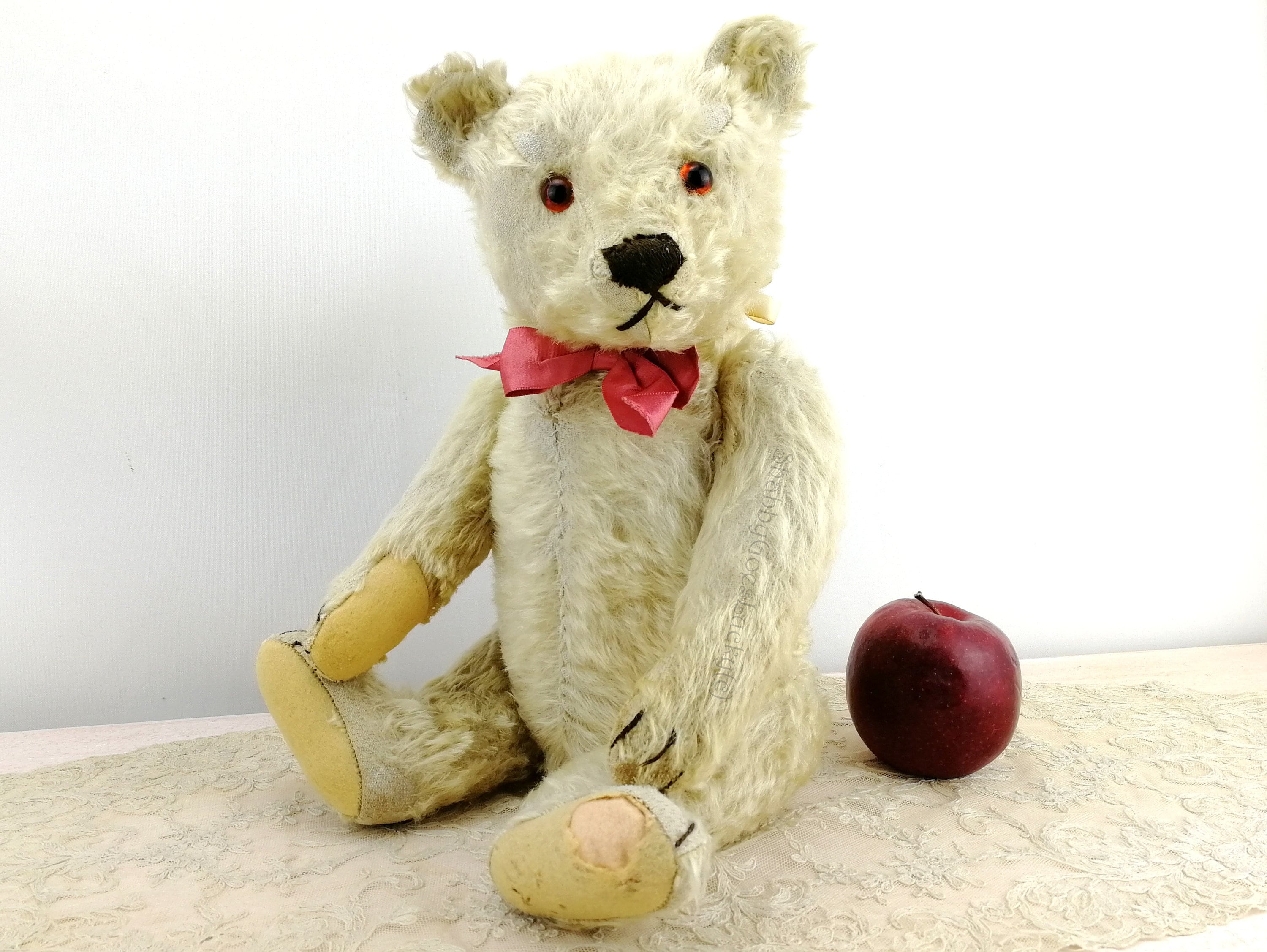 White Steiff Teddy Bear Rare Vintage Made 1956 to 1964 Only 