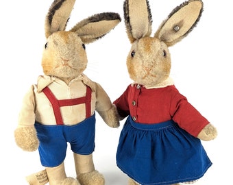 Steiff Bunny Baby Rabbit Sassy 8 Inches Original Bows Vintage 1965