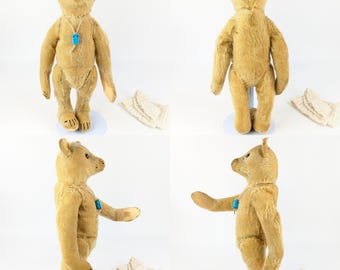 アンティークのシュタイフ テディベア 耳ボタン付き 12インチ 1906年