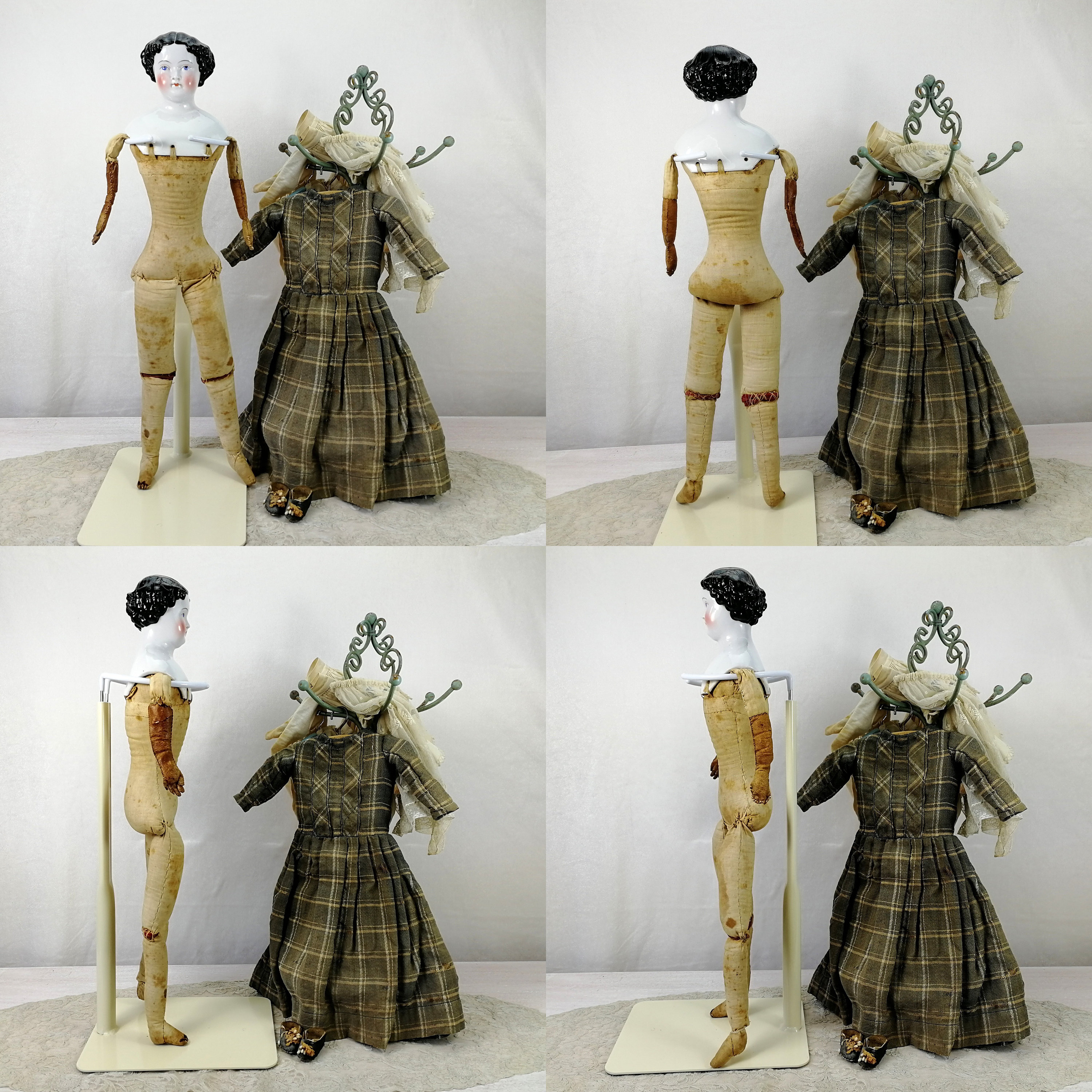 福袋 売れ残り ケストナー社製チャイナヘッドドール オリジナル衣装 1850年代 アンティーク雑貨