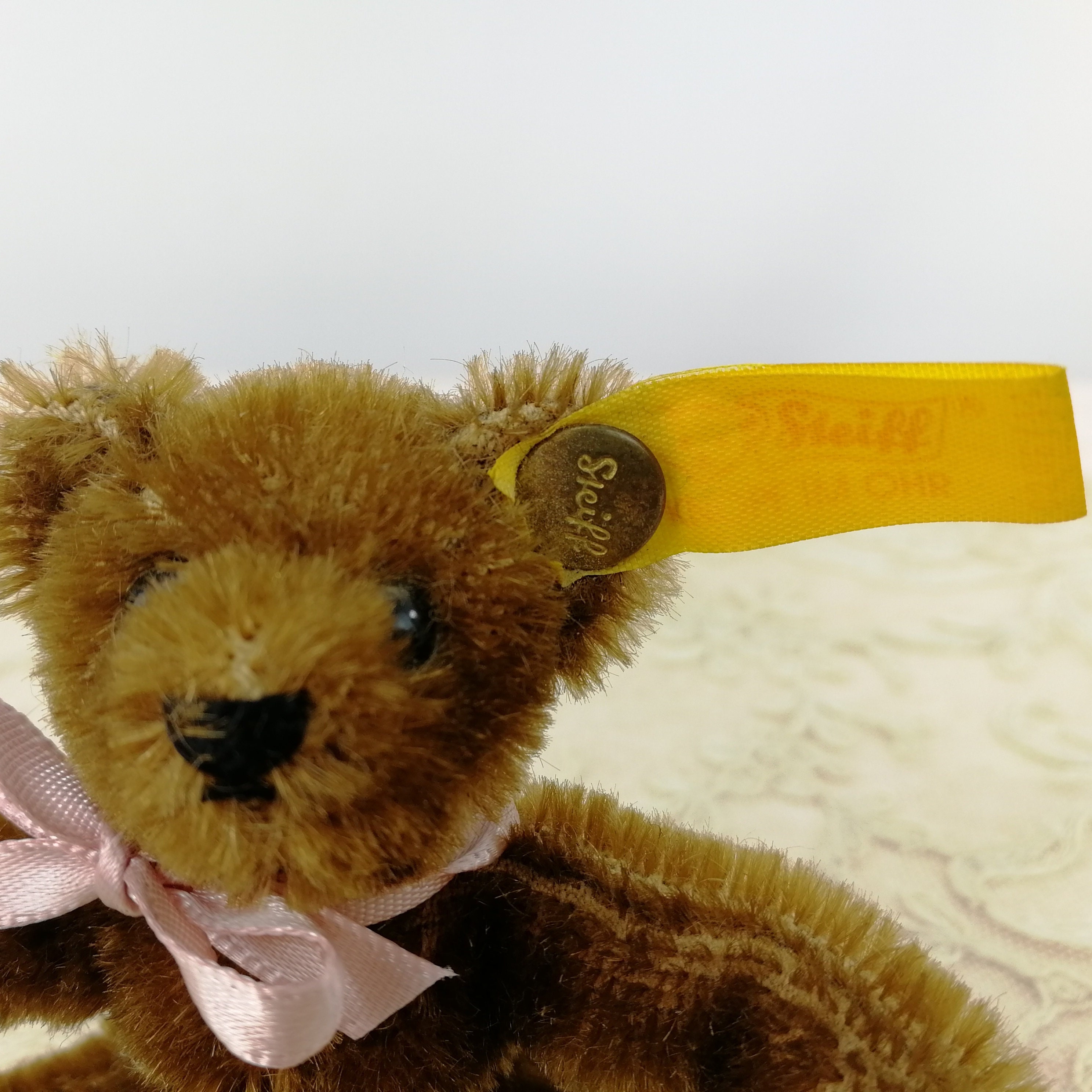 Old Steiff Mini Teddy Bear With Steiff Ids Flexible Limbs