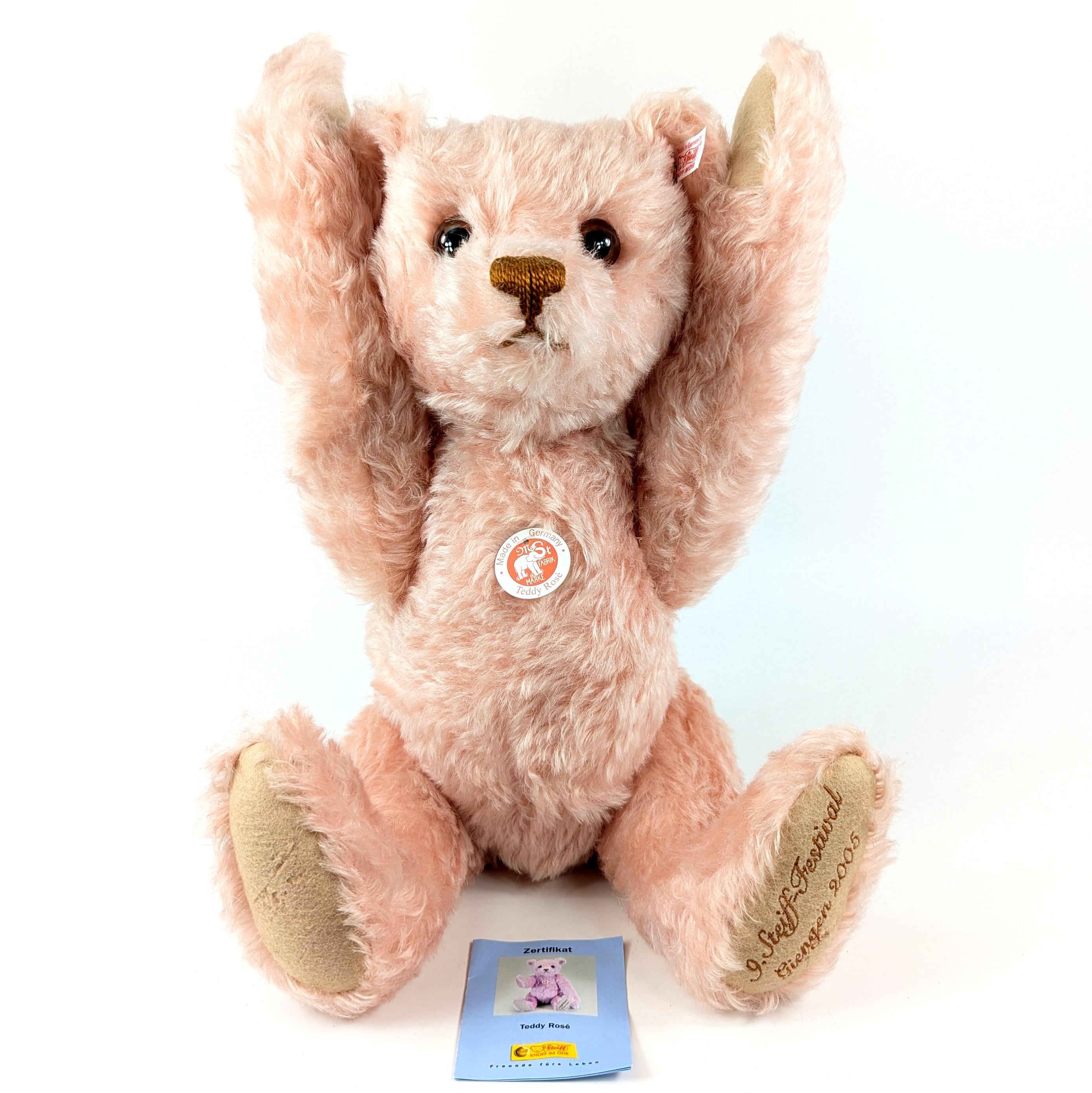 Steiff Teddy Rosé 2005 Festival Bear All Ids 17 Inches Pink