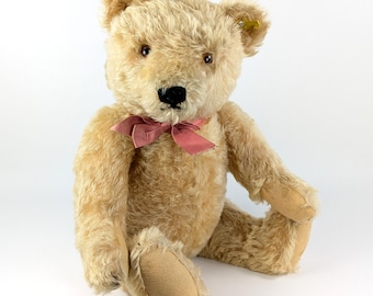 寝転び　ゾッティ VTG Steiff Floppy Zotty Sleeping Lying Teddy Bear, Rattle Paw, 28