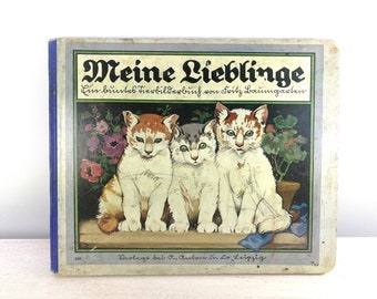 1930s Vintage Childrens Book beautiful illustrations and rhymes about farm animals