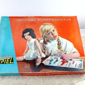Vintage 1970s Doll Doctor Play Set in Original Box made in Eastern Germany