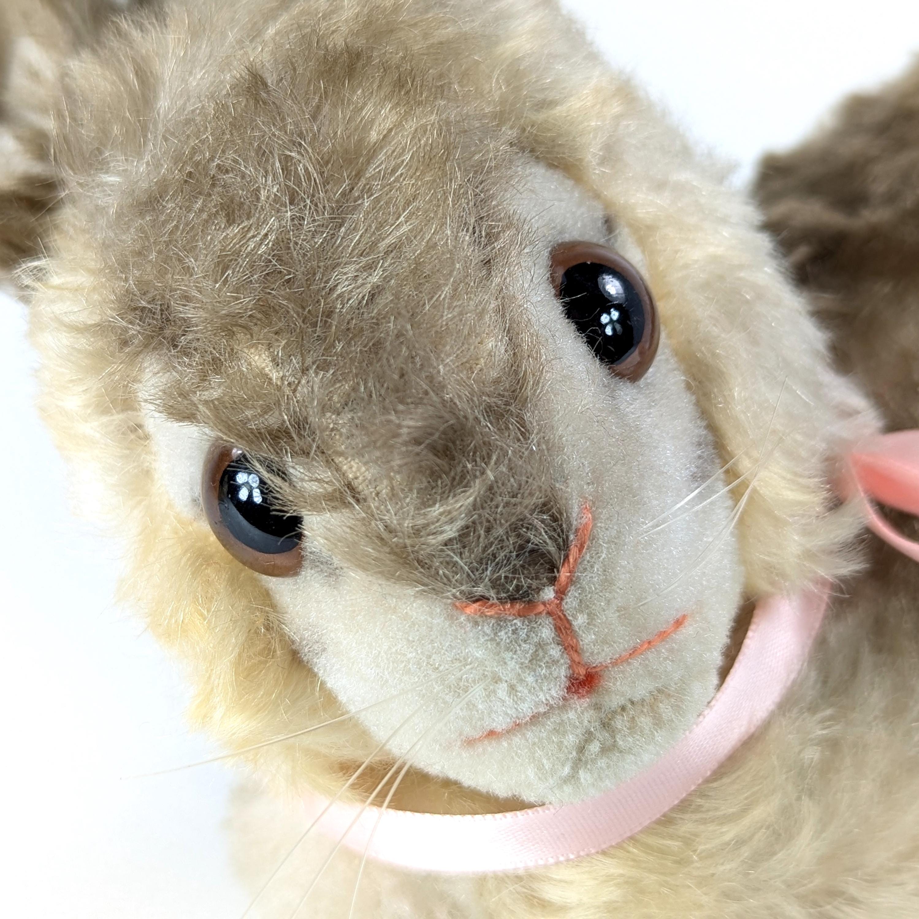 Steiff Bunny Rabbit Pummy Sitting With Button Large 10 Inches