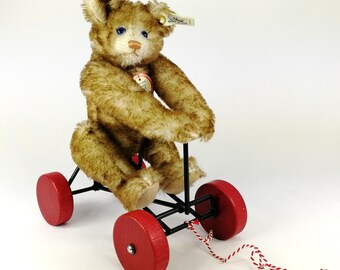 Teddy Bear with Tricycle Tucker＆Walther Steiff Teddy Bear Driving a Wagon Record Petsy 1928 Replica Mint