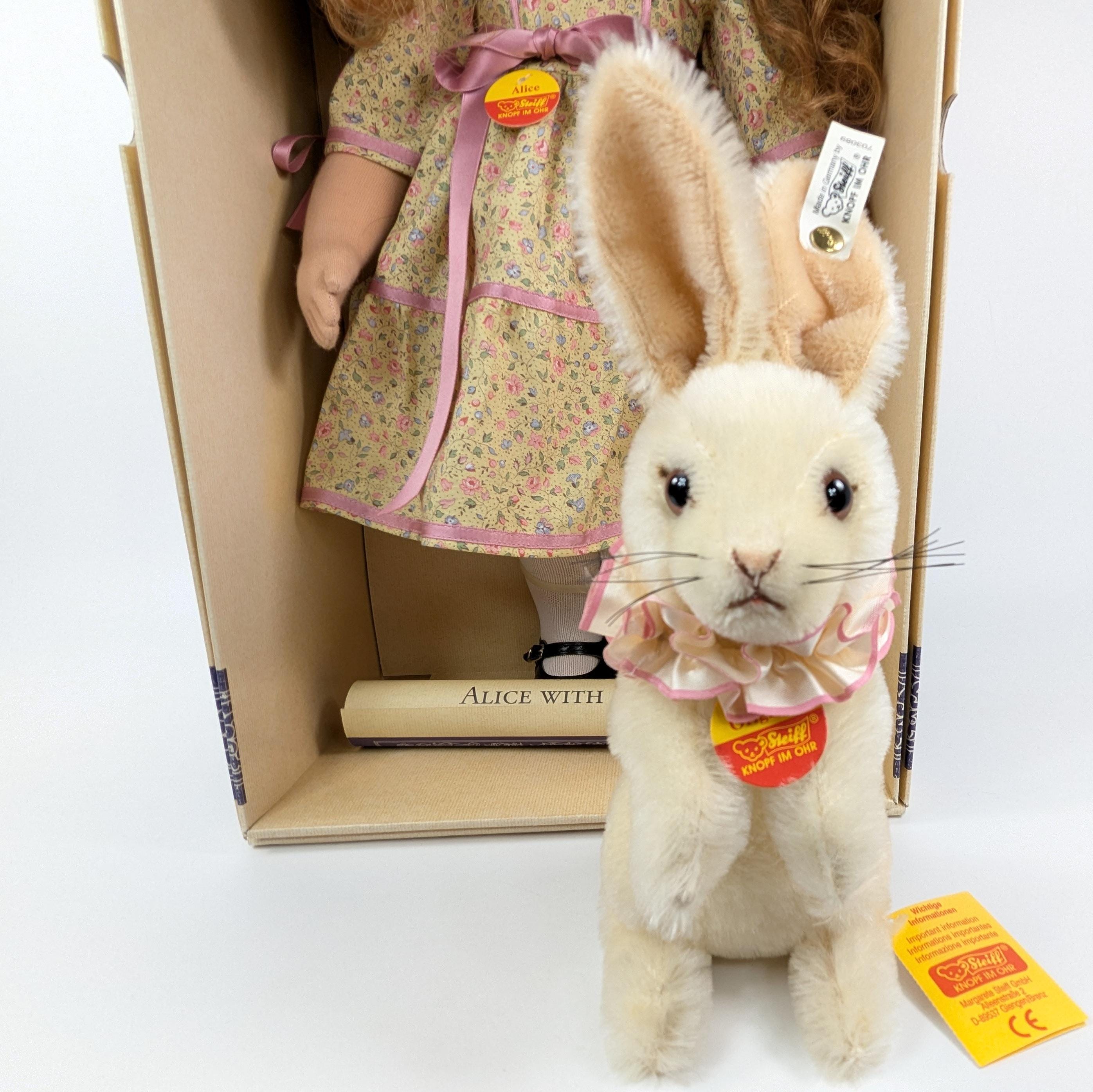 Steiff Doll Alice With Rabbit All Ids 1994 Produced Lmtd Edition
