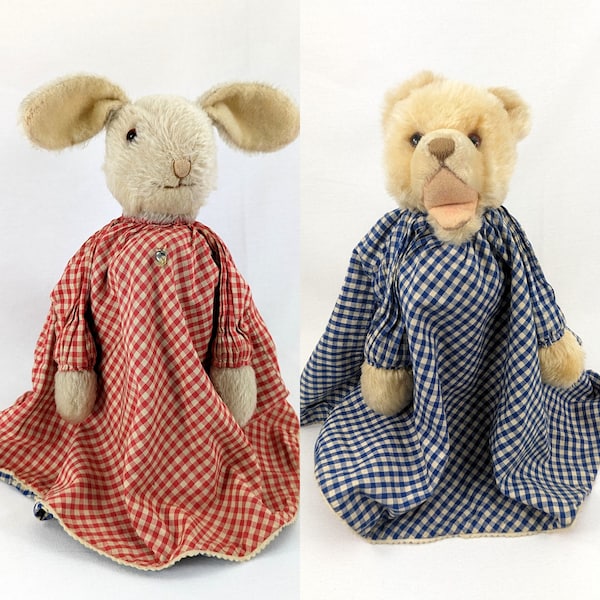 Teddy Hase Flip Doll Topsy Turvy von TRUDY Vintage 1950er Jahre