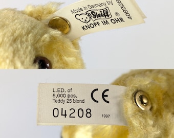 シュタイフ テディベア 1948年 レプリカ イエロー シルク ぬいぐるみ