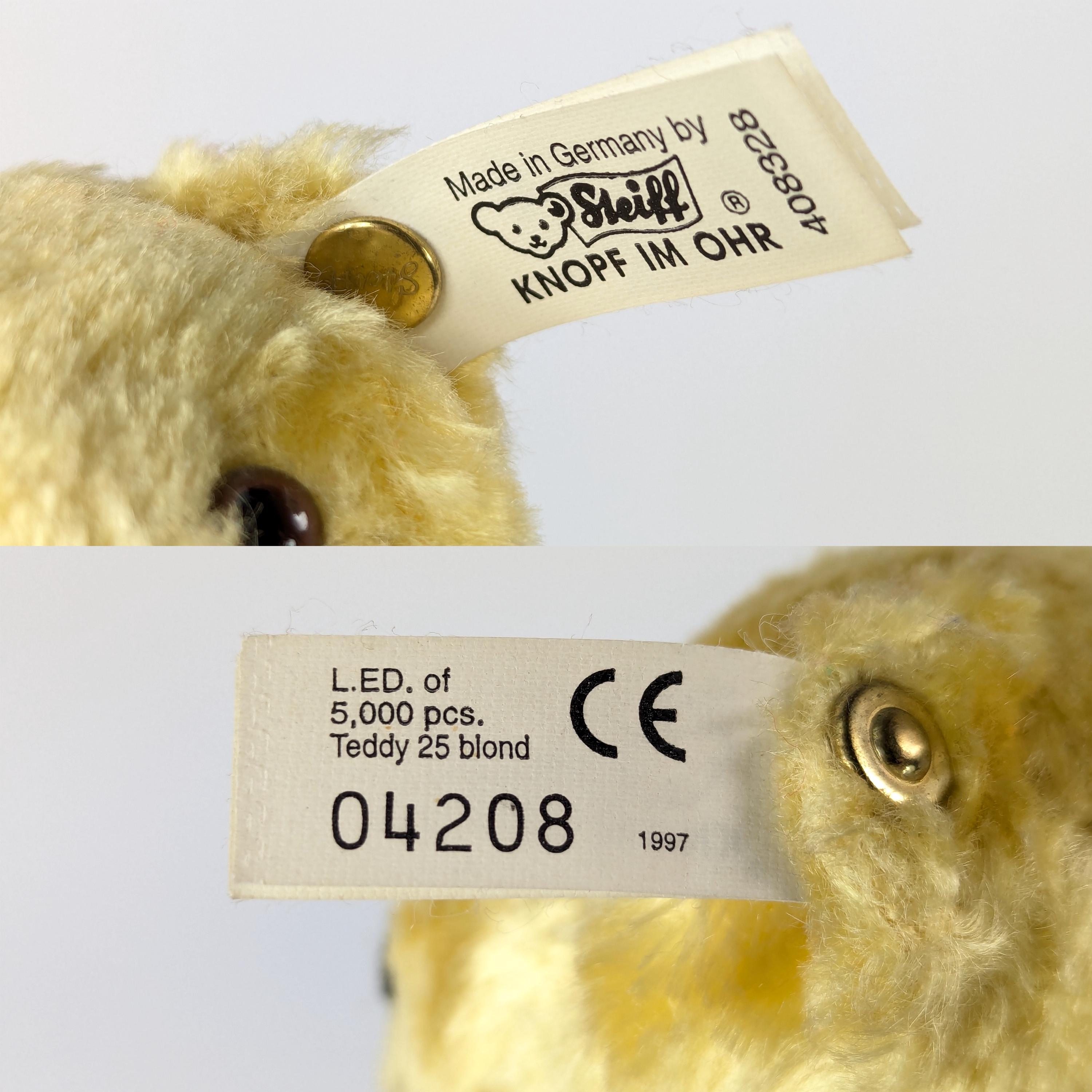 シュタイフ テディベア 1948年 レプリカ イエロー シルク ぬいぐるみ