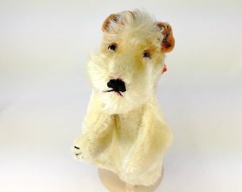 Steiff Hand Puppet Foxy Foxterrier Dog Puppy vintage 1965 to 1978