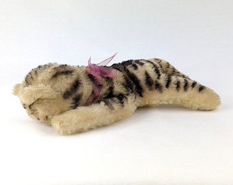 Steiff Floppy Cat sleeping smallest 7 inches vintage 1953 to 1969