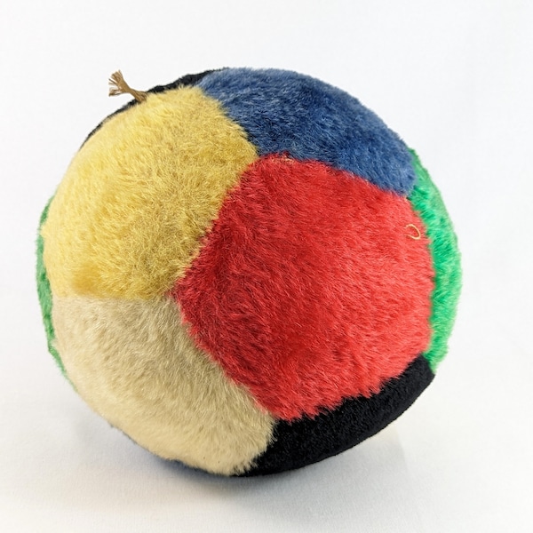 Ballon de gymnastique Steiff avec étiquette de zone américaine en mohair 20 cm (20 po.) vintage des années 1950 à 1953