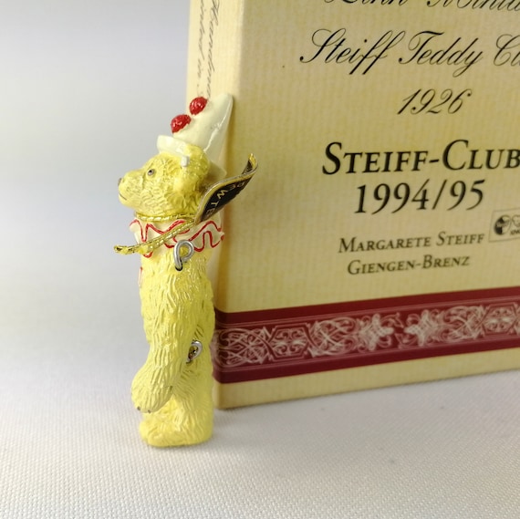 Steiff Club Teddy Clown Pewter Miniature Jointed Mint in Box