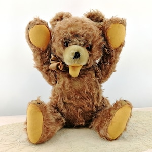 German Vintage Bear 1950s made by Hermann Teddy 16 inches tall named Zotty image 3