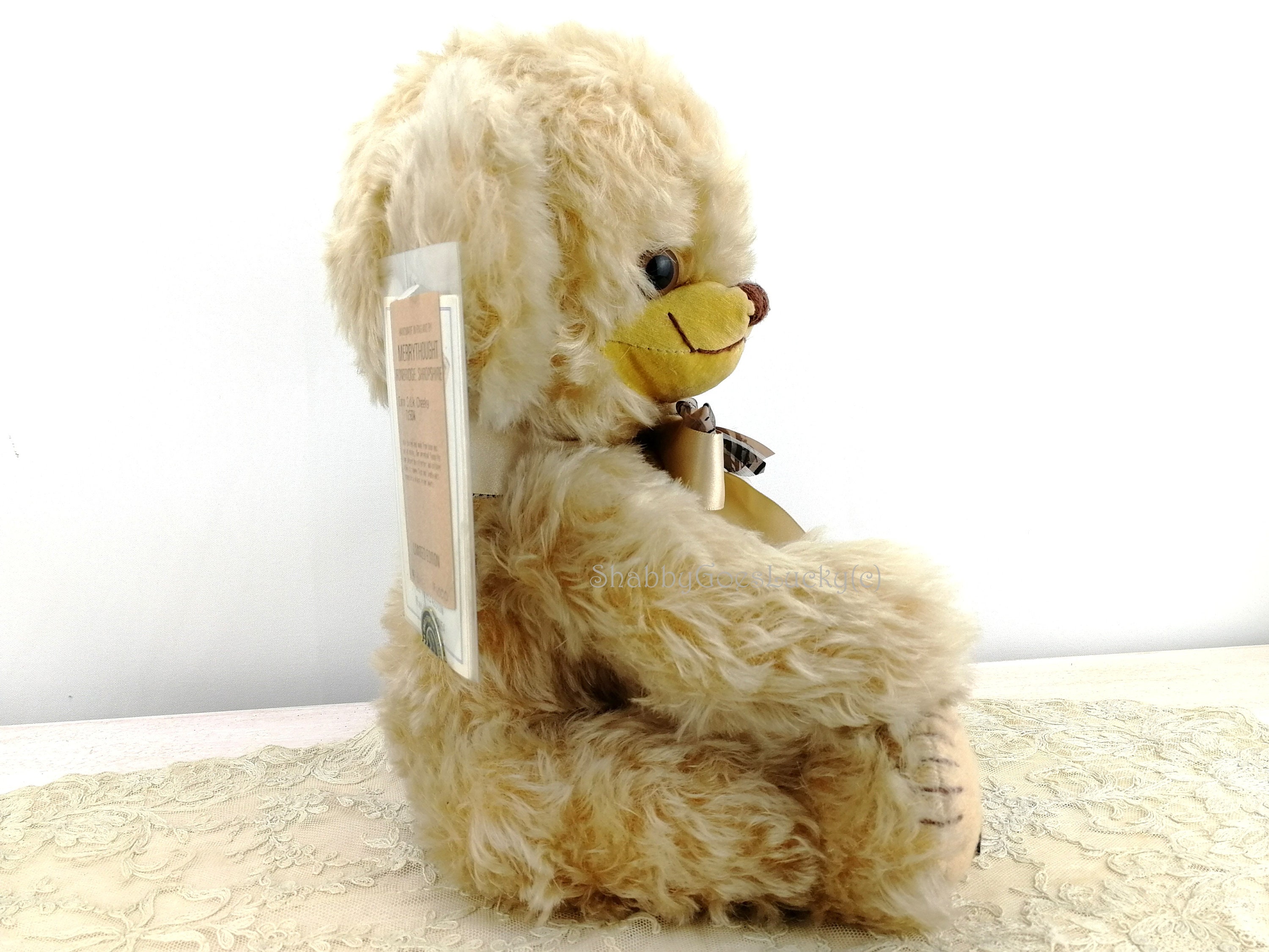 Merrythought Teddy Bear Corn Silk Cheeky 15 Inches Ltd