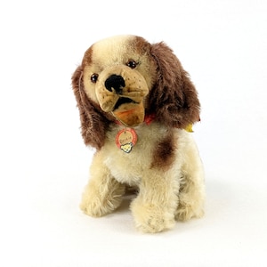 Steiff chien épagneul assis toutes les cartes d'identité de 6 pouces vintage 1951 à 1958 produit