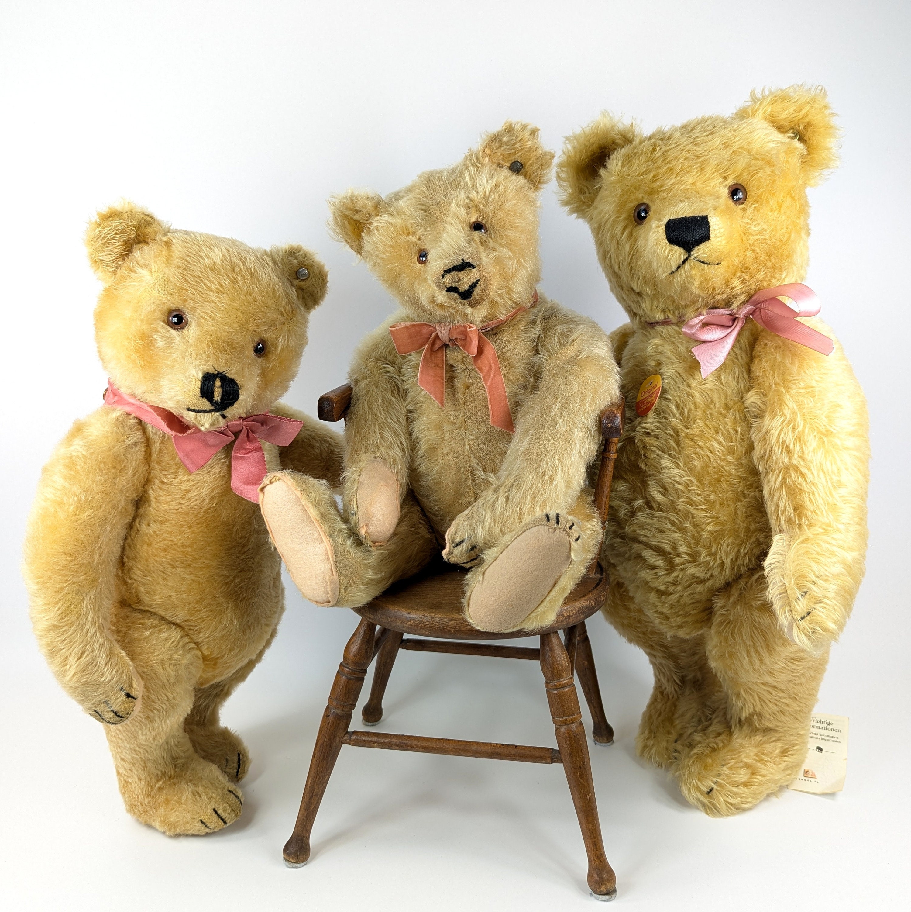 Yellow Steiff Teddy Bear With ID 17 Inches Vintage Produced Yellow Steiff Teddy Bear With ID 17 Inches Vintage Produced