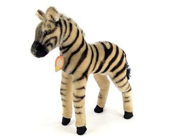 Steiff Zebra with ID second largest 10 inches vintage 1953 to 1962 produced only