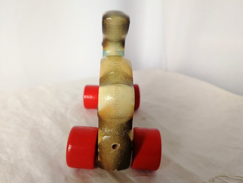 Vintage Bunny Rabbit On Wheels Small Rustic Wooden German Etsy