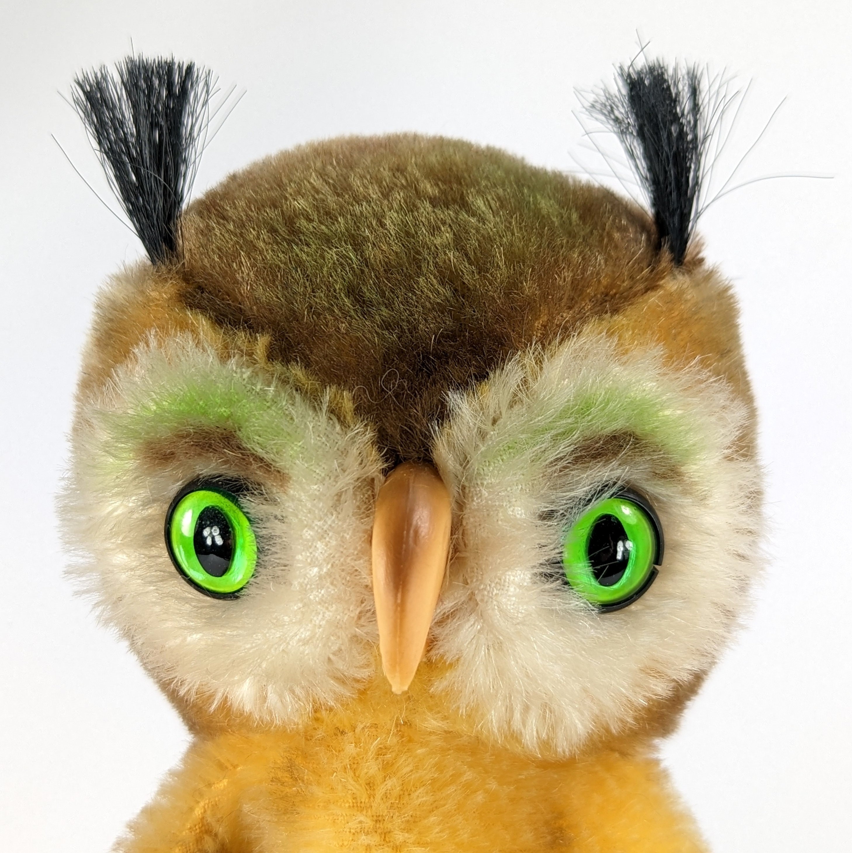 シュタイフのフクロウのハンドパペット（ID付き）1978年製ヴィンテージ