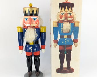 エルツ山くるみ割り人形、古いビンテージくるみ割り人形、ナチュラル