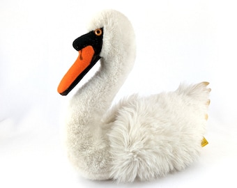 Steiff White Swan with IDs 10 inches vintage 1980 to 1983 only