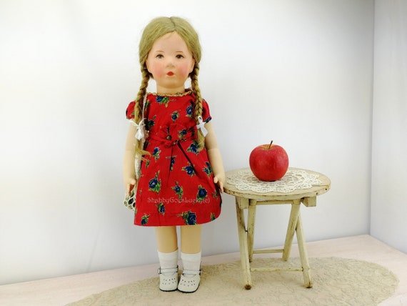 Kathe Kruse Doll 20 inch stoffen hoofd gemaakt in jaren - Etsy België