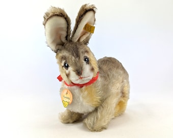 Steiff Bunny Baby Rabbit Sassy 8 Inches Original Bows Vintage 1965