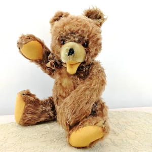 German Vintage Bear 1950s made by Hermann Teddy 16 inches tall named Zotty image 1