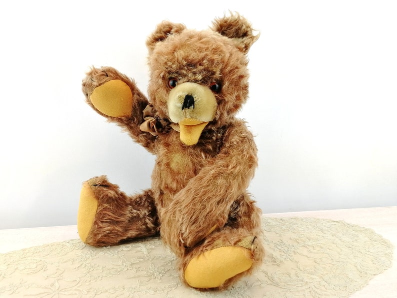 German Vintage Bear 1950s made by Hermann Teddy 16 inches tall named Zotty image 1