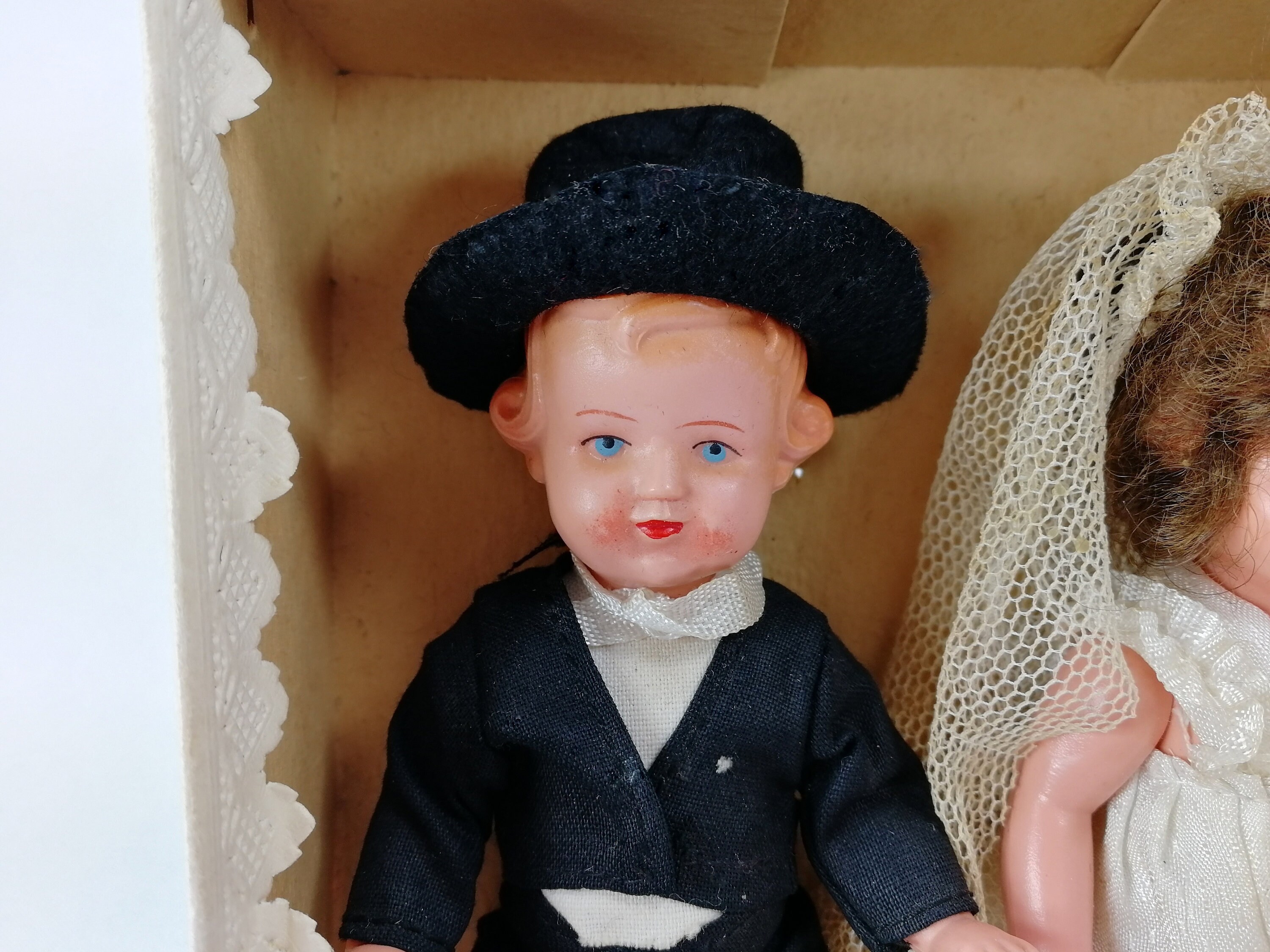 Bride and Groom Doll Couple Pair in Original Box German Made by