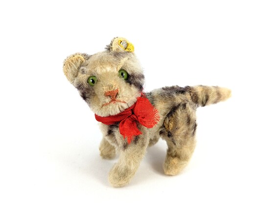 Steiff Cat Kitty With ID Fully Jointed Tabby Smallest 4 Inches