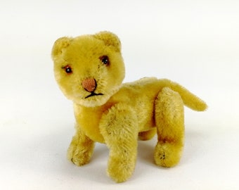 Steiff Young Lion fully jointed smallest 4 inches produced 1951 to 1957