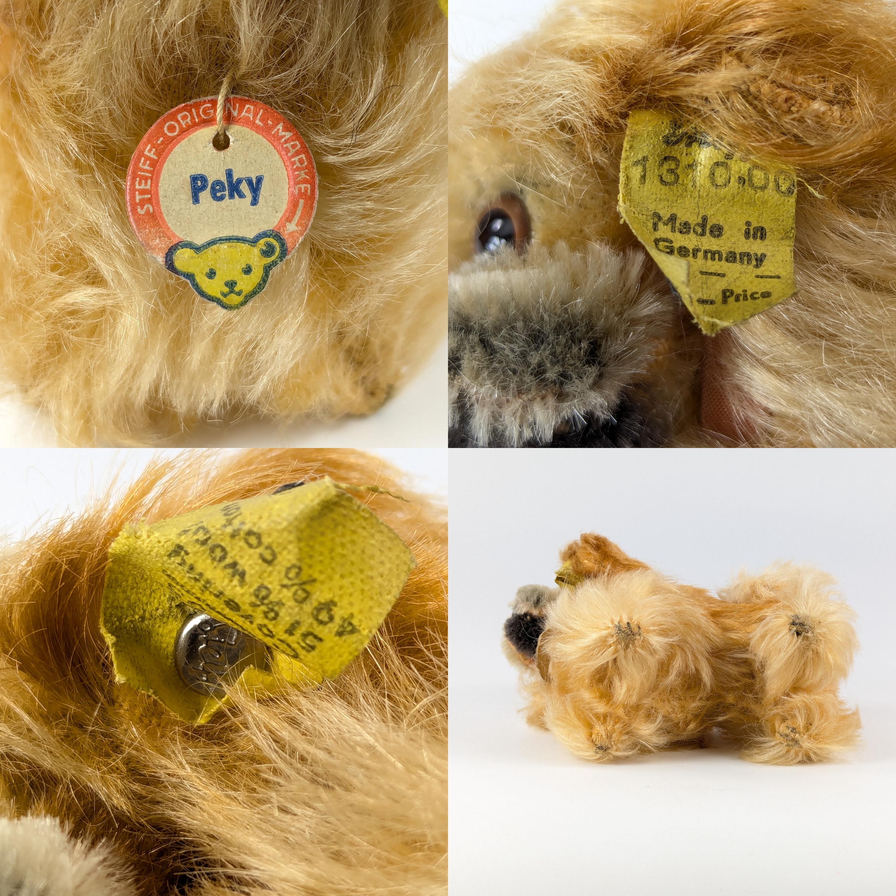 Steiff Dog Pekinese All Ids Vintage 1965 to 1967 Produced Second
