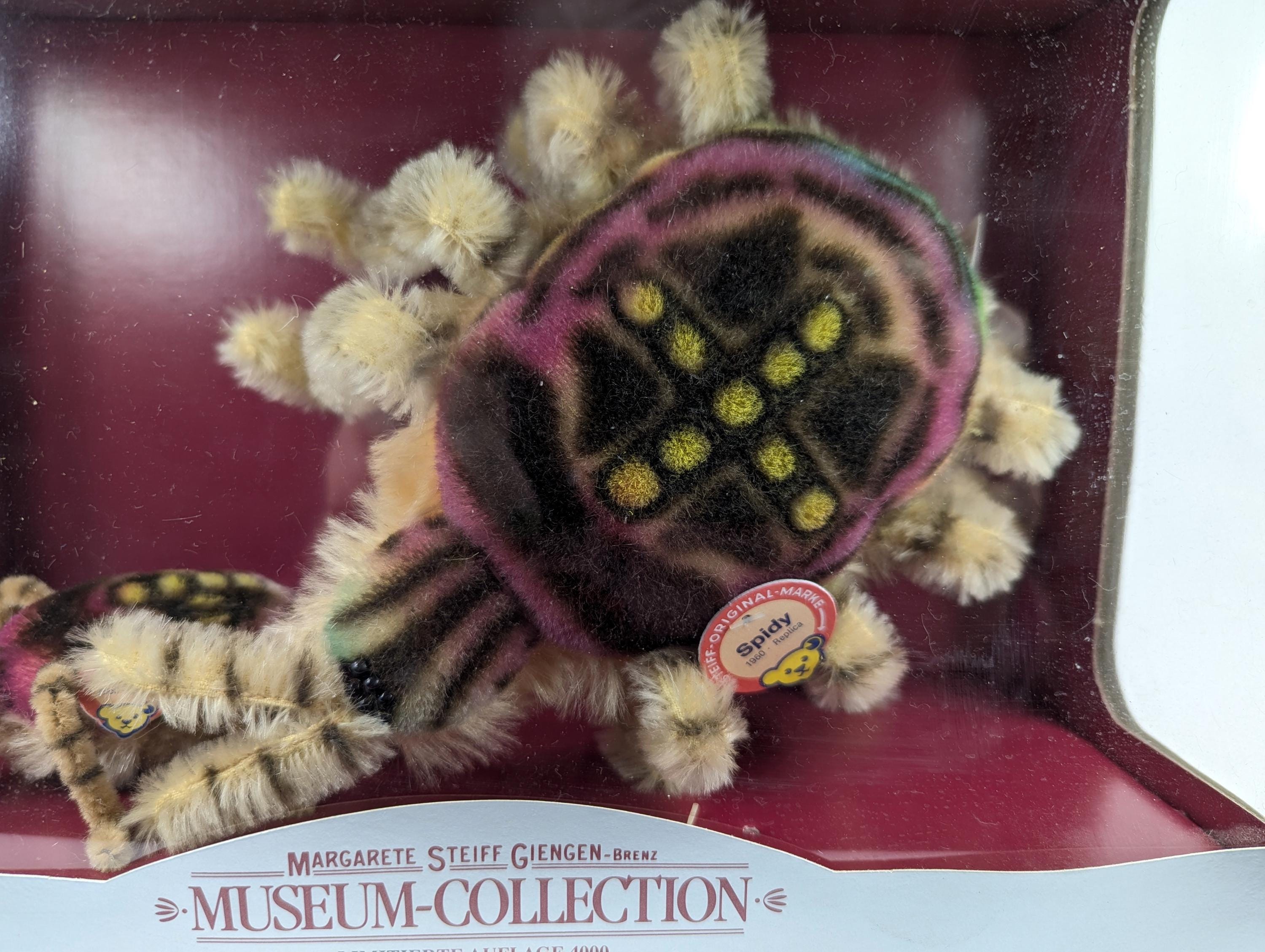 Museum Collection Spidyクモ2体セットSTEIFFレプリカ Steiff Spider Spidy Set 1960 Museum Collection Replica Made 1992