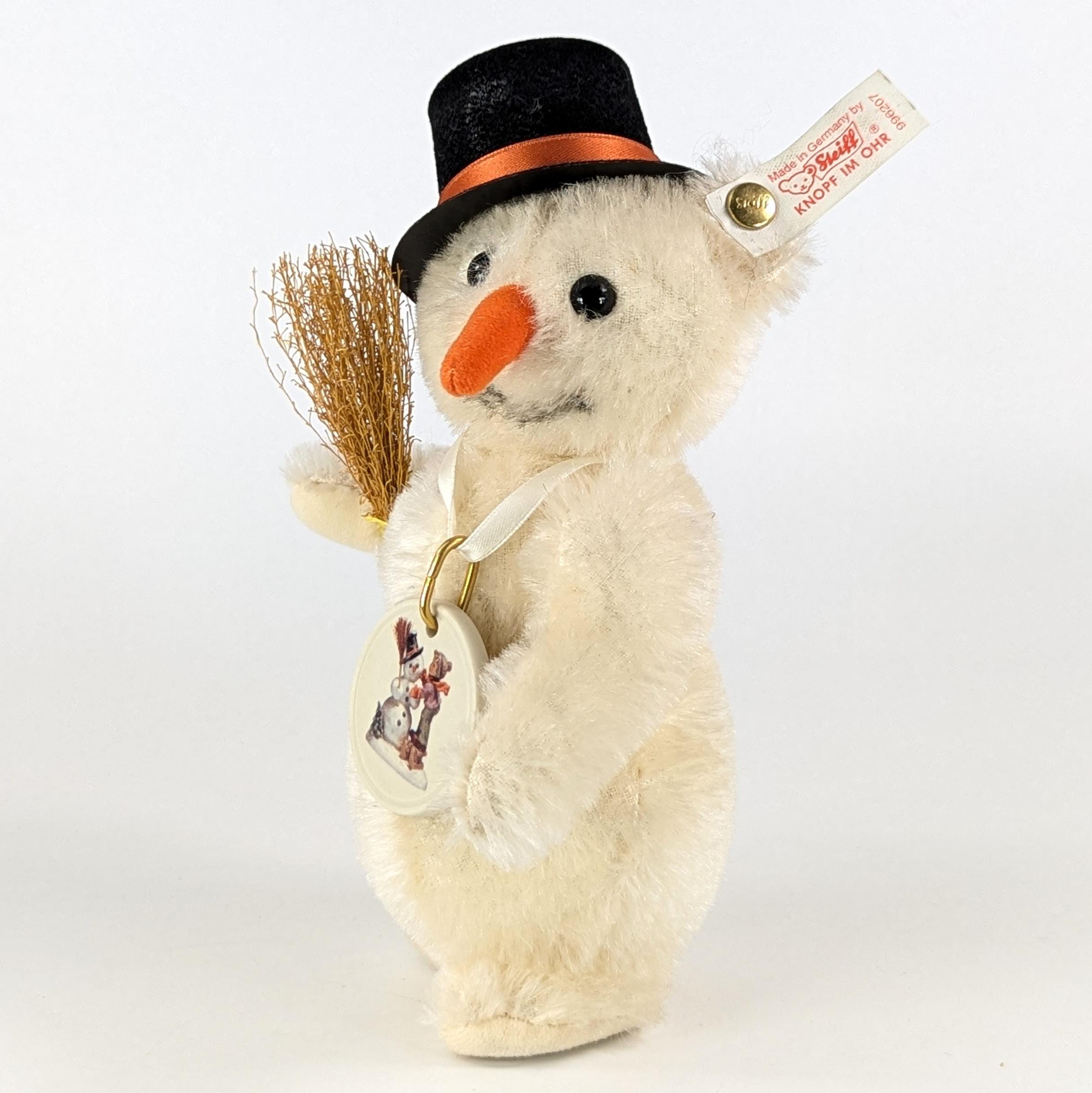 Steiff Snowman With All Ids Porcelain Badge Produced 1999 Only for