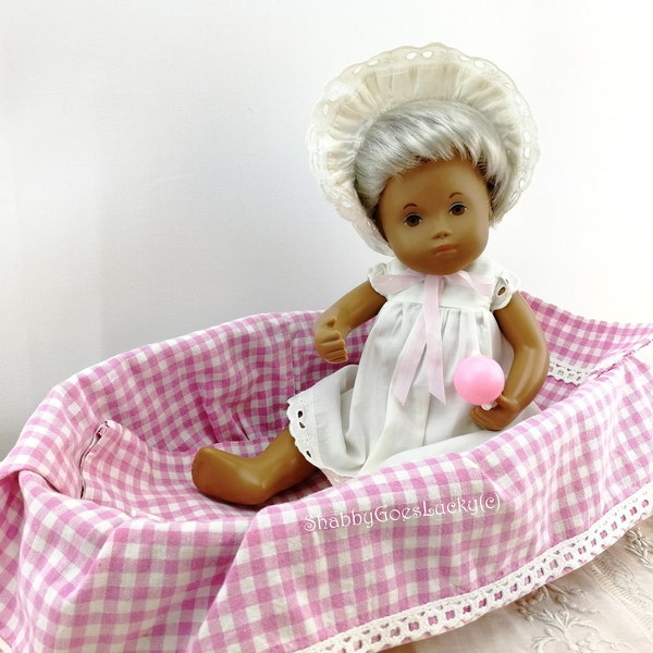 Sasha Baby Doll white blond 12 inches in original basket 1978 by Trendon Ltd