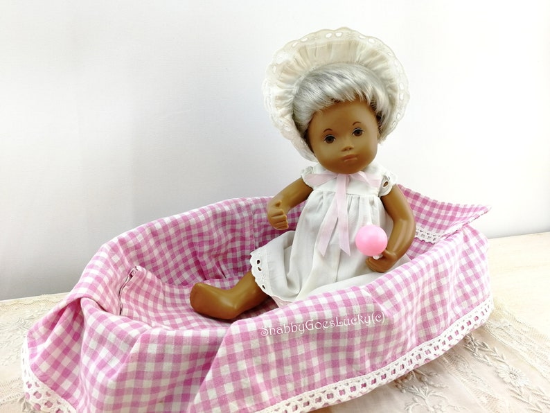 Sasha Baby Doll white blond 12 inches in original basket 1978 by Trendon Ltd image 1