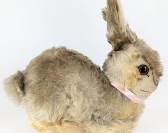 Steiff Bunny Rabbit Pummy Sitting With Button Large 10 Inches