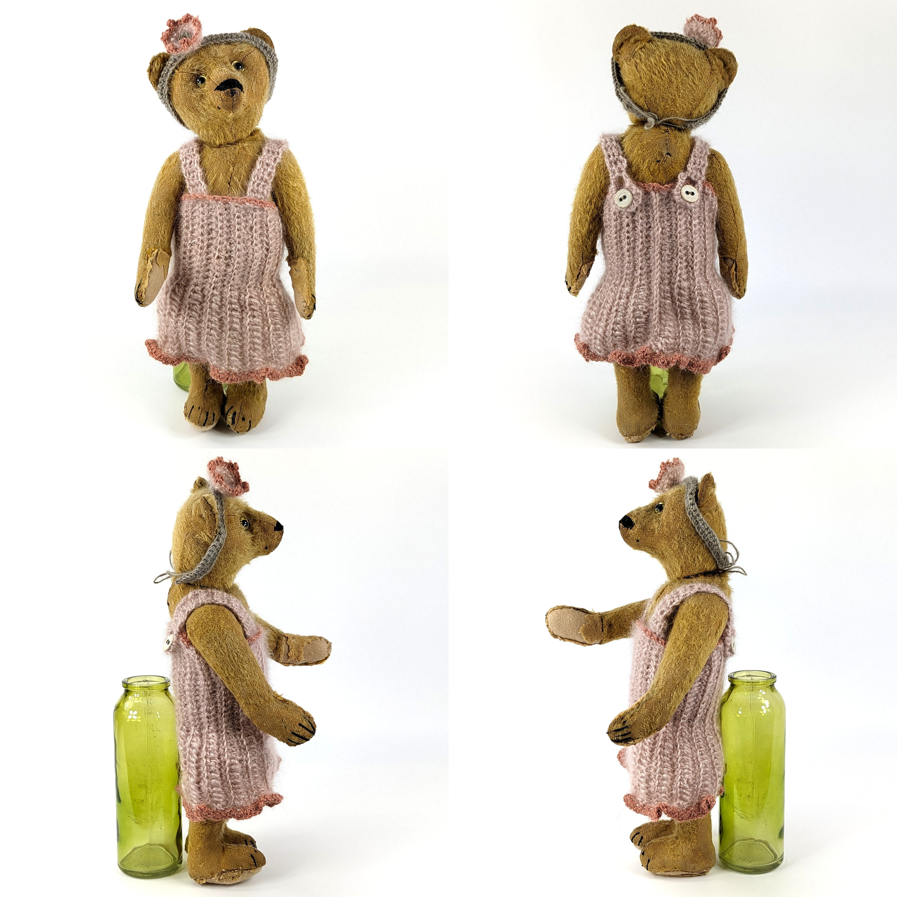 ANCIEN OURS EN PELUCHE vers 1920, JOUET ANCIEN un peu usé mais très mignon! EUR 135,00 - FR