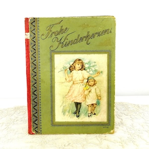 Art Nouveau Livre allemand pour enfants avec de belles lithographies et textes courts des années 1910