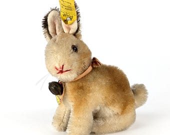 Steiff Bunny Baby Rabbit Sassy 8 Inches Original Bows Vintage 1965